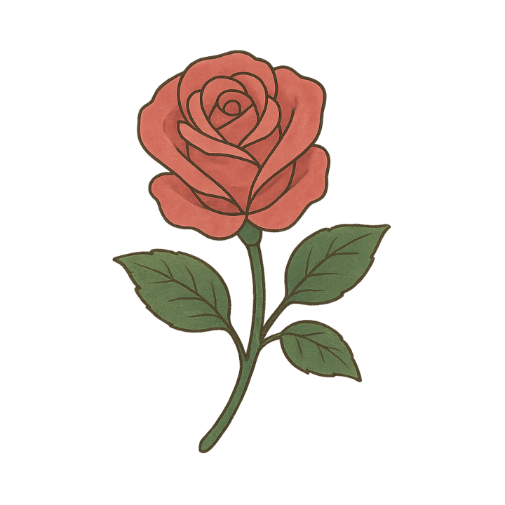 吉卜力风格玫瑰纹身设计